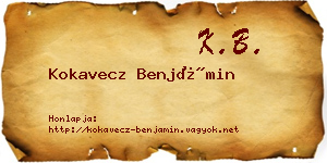 Kokavecz Benjámin névjegykártya