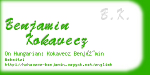 benjamin kokavecz business card